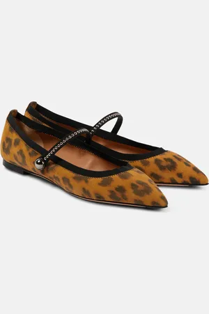Aquazzura Romy leopard-print suede ballet flats