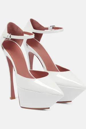 Amina Muaddi Angelica leather platform pumps