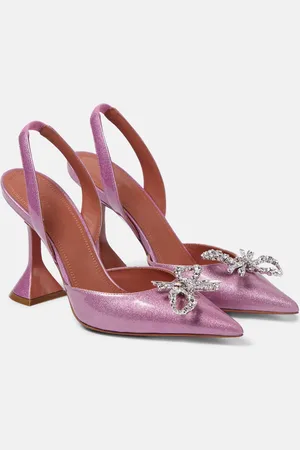 Amina Muaddi Rosie patent leather slingback pumps
