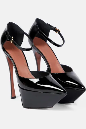 Amina Muaddi Angelica patent leather platform pumps