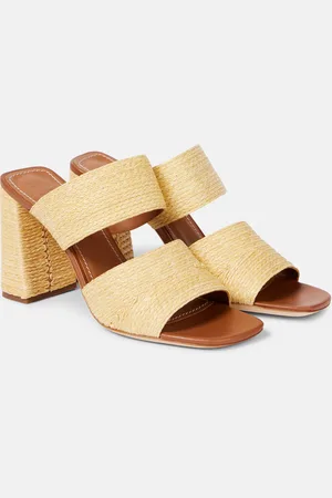 Staud Skylar raffia and leather mules