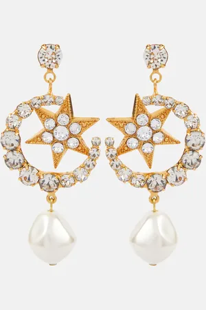 Jennifer Behr Kepler embellished -plated drop earrings