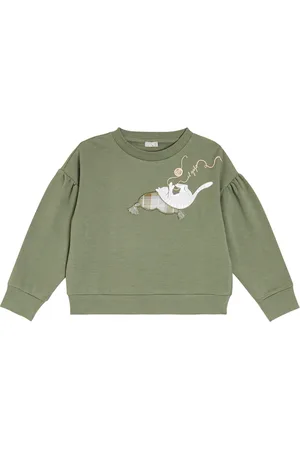 Il gufo Embroidered cotton jersey sweatshirt