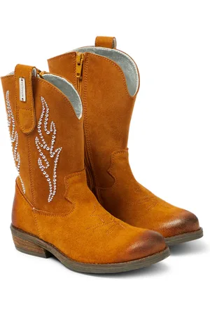 MONNALISA Studded suede cowboy boots