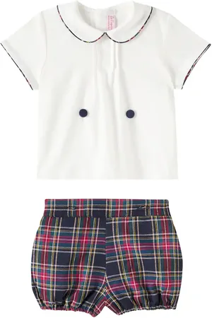 La Coqueta Baby Pablo Tartan top and shorts set