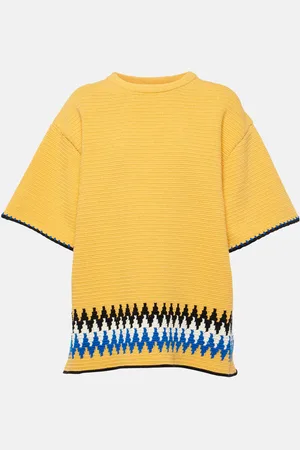 Jil Sander Jacquard-trimmed cotton jersey T-shirt