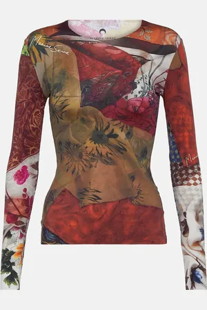 Marine Serre Moon Diamant jacquard mesh top