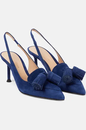 Gianvito Rossi Embellished suede slingback pumps