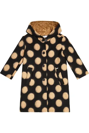 MONNALISA Polka-dot wool-blend coat