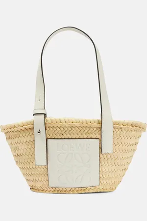 Loewe Small leather-trimmed basket tote