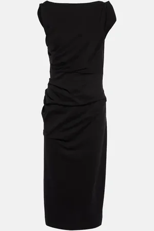 DRIES VAN NOTEN Gathered cotton jersey midi dress