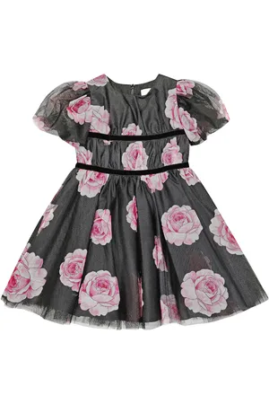 MONNALISA Floral tulle dress