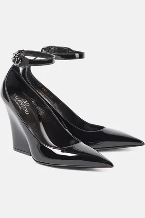 VALENTINO GARAVANI VLogo Lockette 105 patent leather wedges