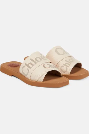 Chloé ChloÃ© Woody canvas slides