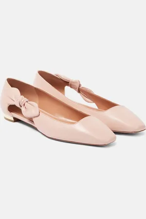Aquazzura Very Bow Tie leather ballet flats