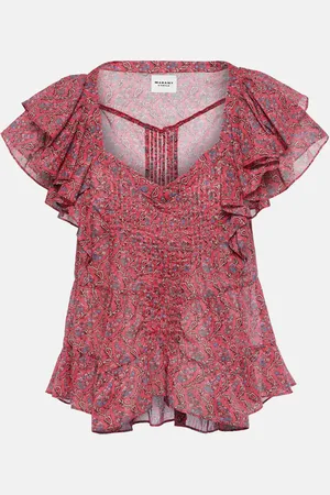 Marant Etoile Madrana ruffled printed cotton top