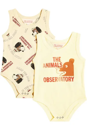 The Animals Observatory Baby set of 2 printed cotton bodysuits