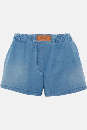 VERSACE Logo denim shorts
