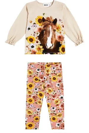 Molo Baby cotton blend sweatshirt and sweatpants set