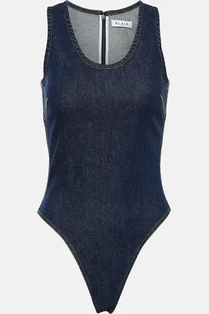 Alaïa AlaÃ¯a Cotton-blend bodysuit