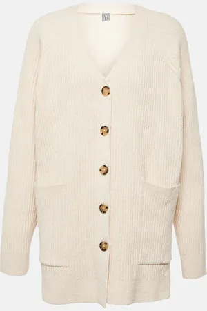 Totême Oversized cotton-blend bouclÃ© cardigan