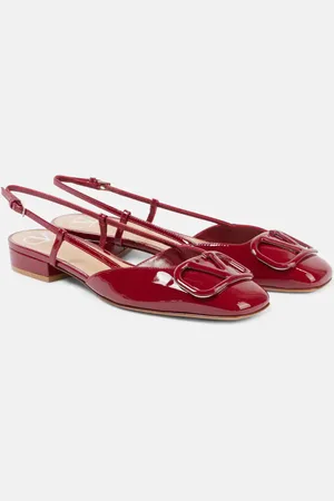 VALENTINO GARAVANI VLogo Signature patent leather slingback flats