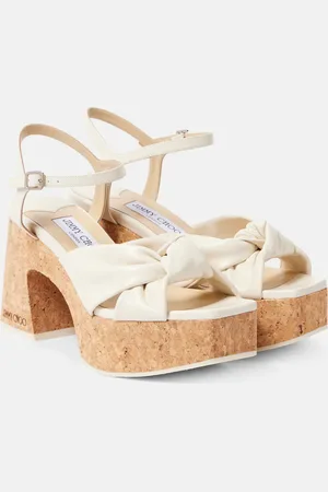Jimmy Choo Heloise 95 leather platform sandals
