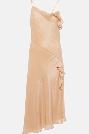 Victoria Beckham Bias Cami LurexÂ® twill slip dress