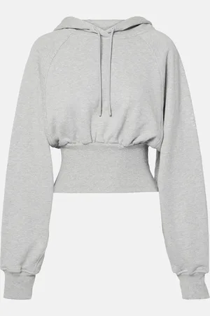 adidas Cropped cotton jersey hoodie