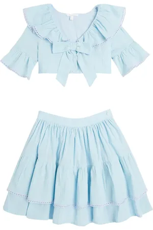 PATACHOU Bow-detail poplin shirt and skirt set