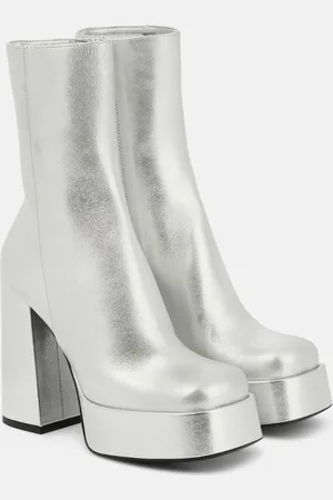 VERSACE Aevitas metallic leather platform ankle boots
