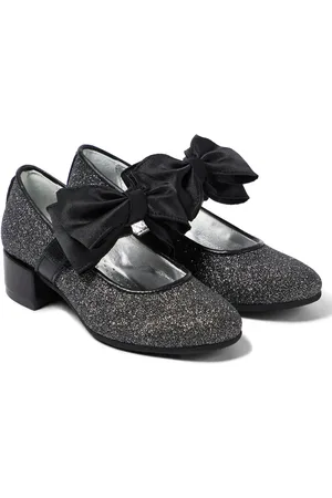 MONNALISA Bow-trimmed glitter ballet flats
