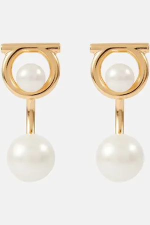 Salvatore Ferragamo Gancio drop earrings with faux pearls