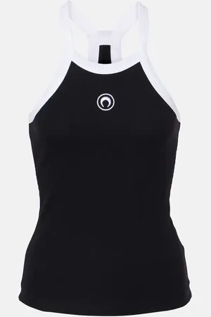 Marine Serre Moon cotton-blend jersey tank top