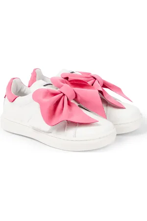 MONNALISA Bow-detail leather sneakers