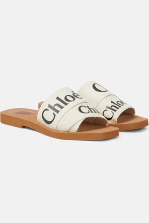 Chloé ChloÃ© Woody canvas slides