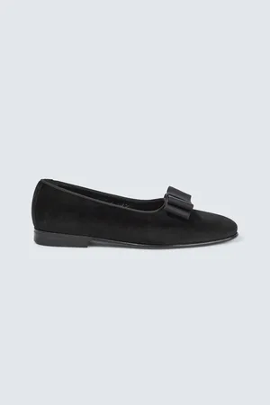 Manolo Blahnik Toro bow-detail velvet flats