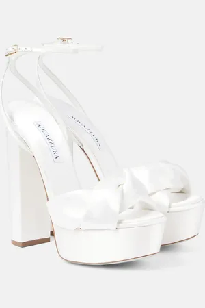 Aquazzura Bridal Olie 140 satin platform sandals