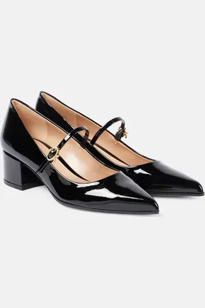 Gianvito Rossi Ribbon patent leather Mary Jane pumps