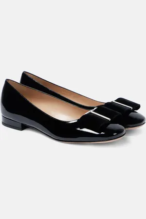 Tom Ford Audrey bow-detail patent leather ballet flats