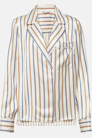 VERONICA BEARD Lusanne striped satin shirt