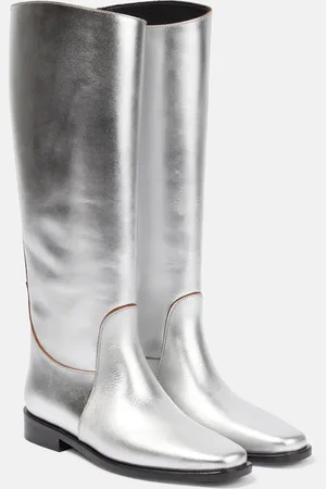 Khaite Wooster metallic leather riding boots