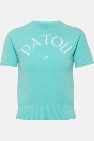 Patou Logo knitted cotton-blend T-shirt