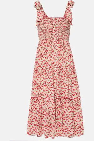 POUPETTE ST BARTH Triny polka-dot shirred midi dress