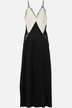 Victoria Beckham Lace-trimmed crÃªpe satin slip dress