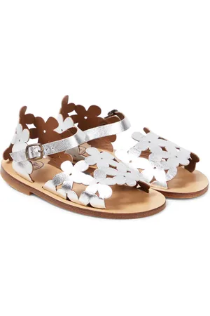 PèPè PÃ¨PÃ¨ Laminato floral metallic leather sandals