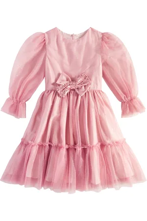 PATACHOU Bow-detail glitter tulle dress