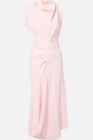 Victoria Beckham Draped crÃªpe midi dress