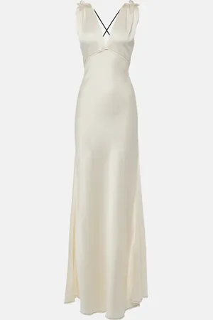 Victoria Beckham Gathered open-back crÃªpe satin gown