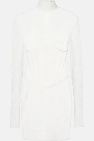 Ilkyaz Ozel Isadora mockneck lace minidress